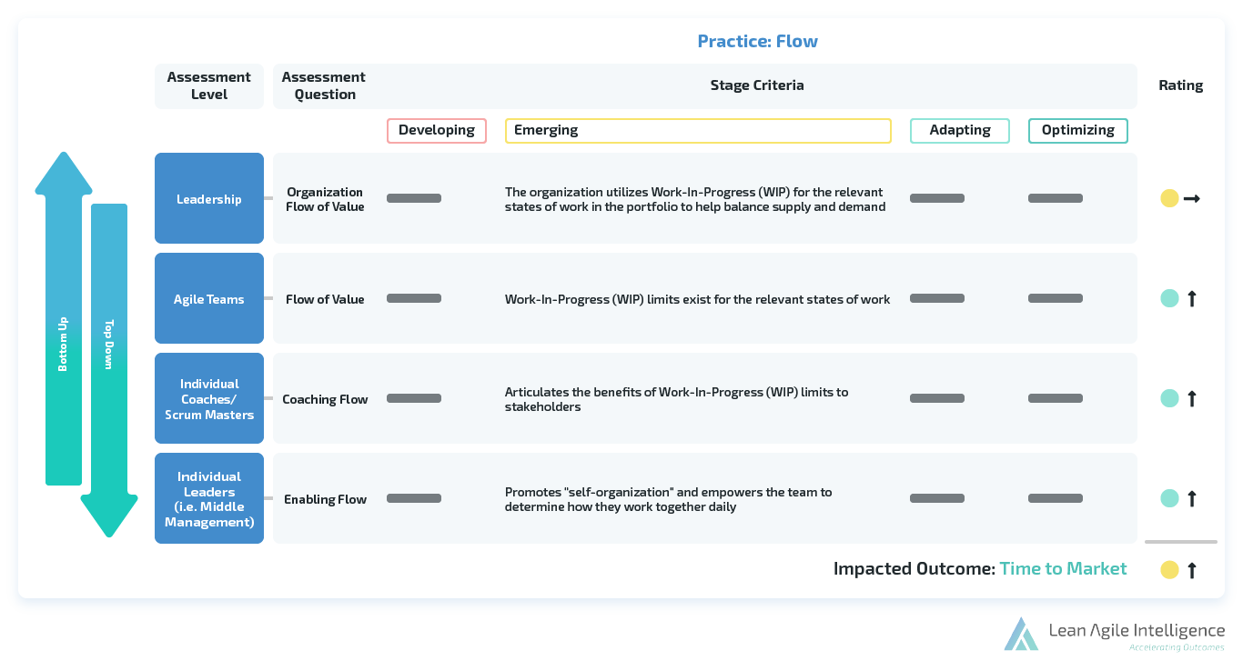maturity model infographic for flow practice